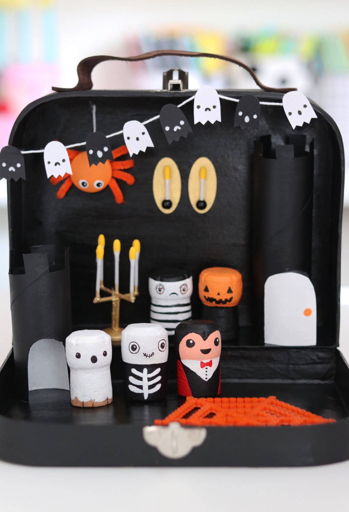 Halloween Gothic Town Cork Character Craft For Kids 