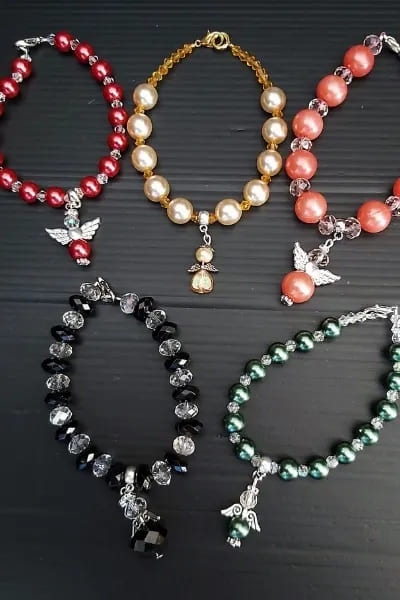 Handmade Bracelet Jewelry Craft With Beads & Angles