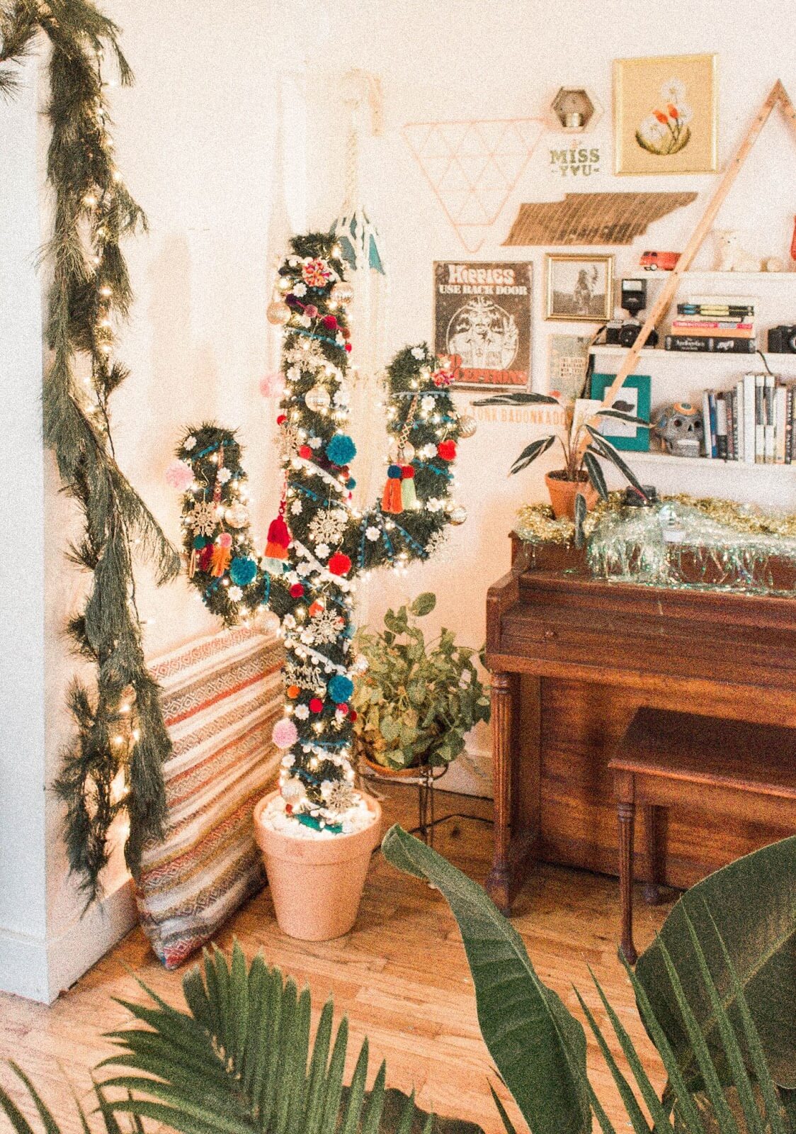 Handmade Cactus Christmas Tree Craft With Pipe, Wood Duct Tape