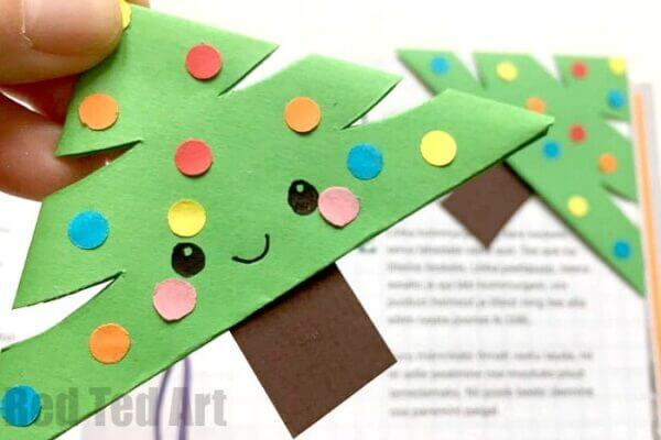 Handmade Christmas Tree Corner Bookmark Christmas Craft Ideas Using Paper