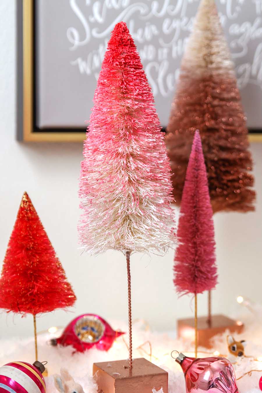 Last Minute Bottle Brush Tree Decoration Idea For Home : Christmas Decorations At Home