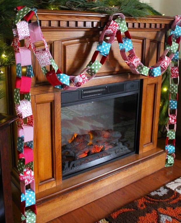 Let's Make Fabric Christmas Garland For Fireplace Decor