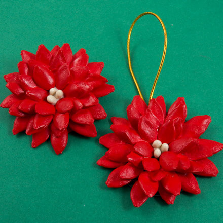 Make A Adorable Christmas Poinsettia Flower With Pumpkin Seeds