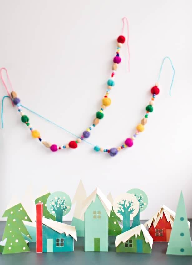 Make A Easy Paper House Town On Christmas Eve Simple Christmas Paper Craft Ideas