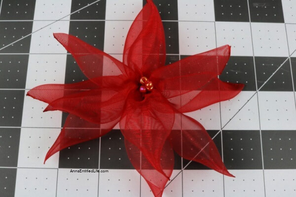 Make Beautiful Poinsettia Flower With Ribbons For Christmas Eve : Poinsettia Flower Making Ideas for Christmas