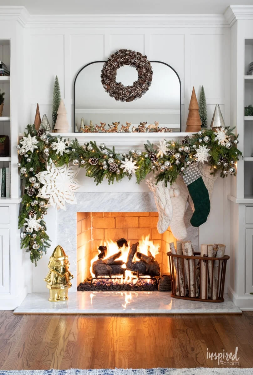 Make It Fireplace More Attractive With Winter Wonderland Christmas Mantel