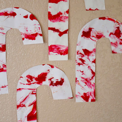 Marbled  And Scented Candy Canes Craft For Toddlers