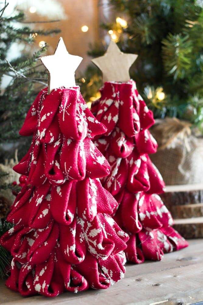 Mini Christmas Tree Craft Idea With Cardboard & Ribbon : Christmas Decorations At Home
