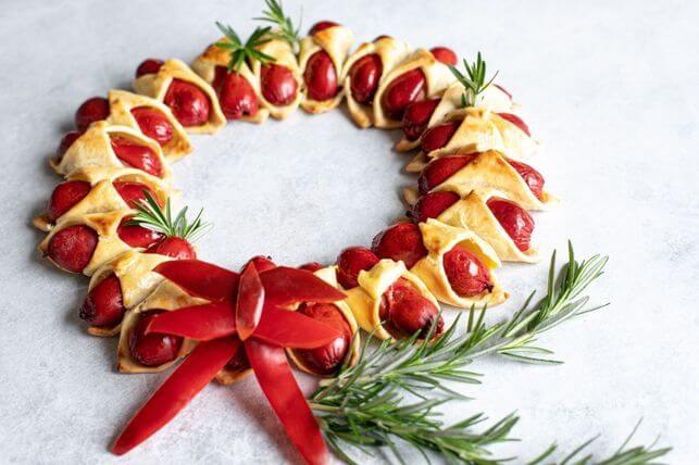 Mini Hotdogs Recipe Idea In Wreath Shaped