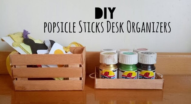 Popsicle Sticks Desk Organizers (Mini Box & Tray)