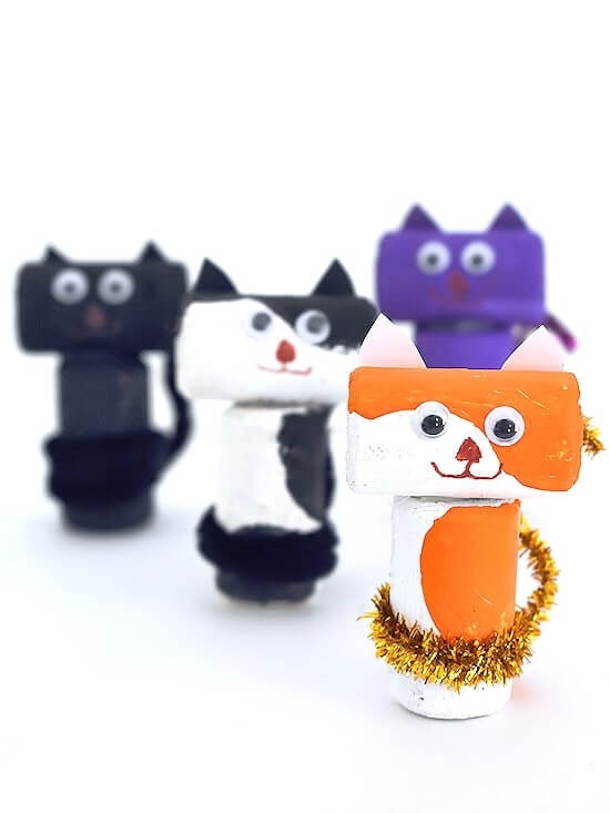 Pretty Purr Cork Cats Craft for Toddlers