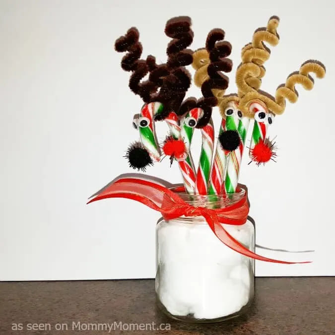 Pretty Reindeer Candy Cane Crafts For Decoration
