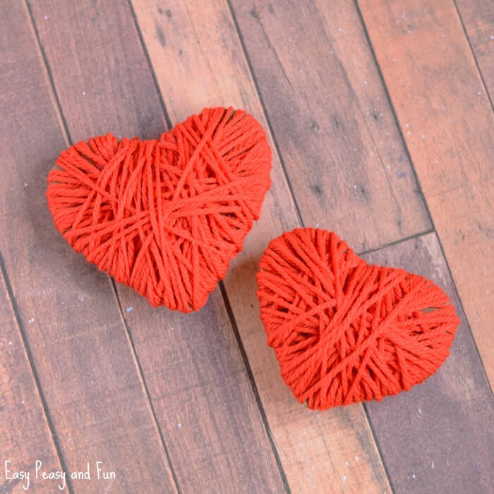 Quick and Fun Red Yarn Heart Project 