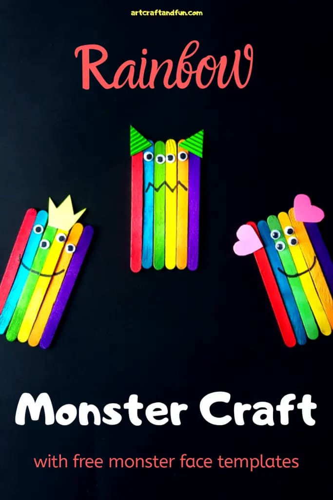 Rainbow Coloured Popsicle Stick Face Templates : Simple Popsicle Stick Crafts For Preschoolers