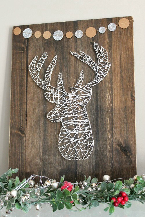 Reindeer String Art n Craft For Christmas Decor