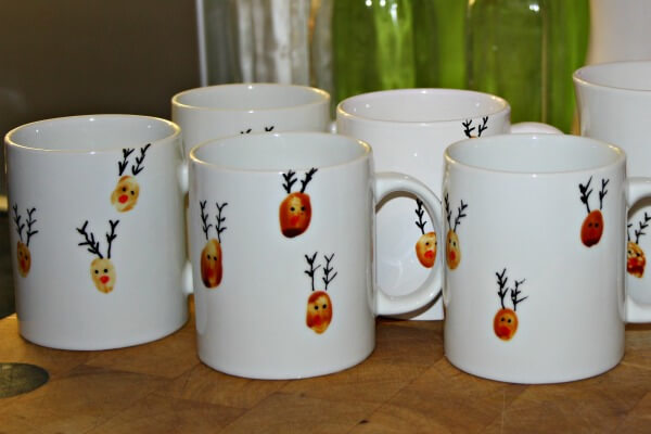 Reindeer Thumbprint Mugs Gift Idea For Kindergartners