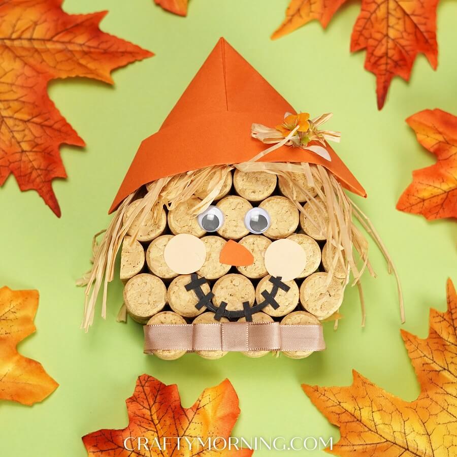 Scary Cork Halloween Scarecrow Craft for Toddlers : Cork Crafts For Halloween