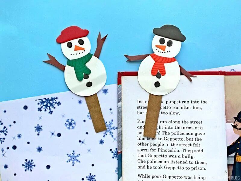 Simple & Fun Snowman Bookmark Christmas Craft Ideas Using Paper