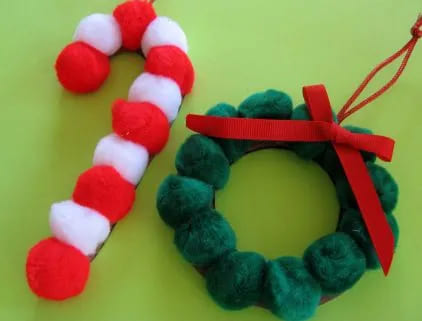 Simple Pom-Pom Ornaments Craft For Kids