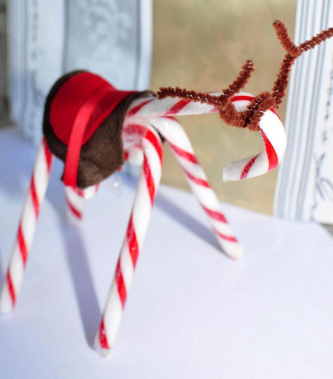 Simple Rudolf Candy Cane Craft For Kids