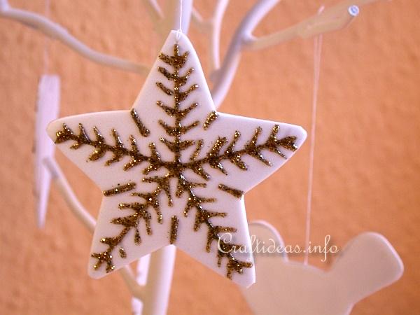 Simple Star Ornaments Craft Using Foam & Cookie Cutter DIY Foam Christmas Ornaments
