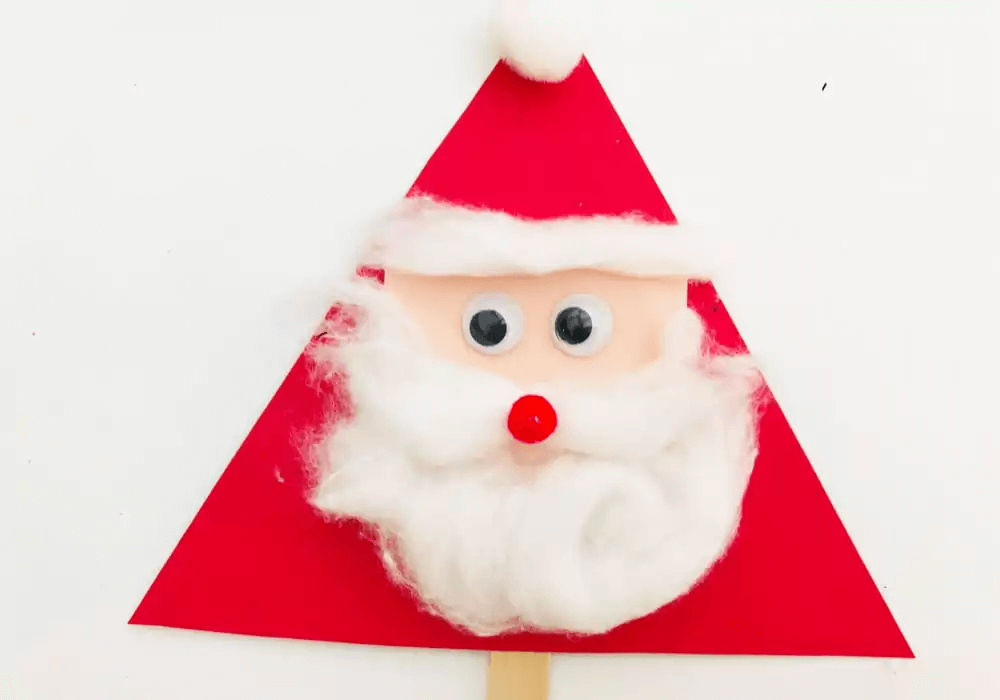 Simple and Easy Santa Ice Stick Puppet Craft for Kids Santa Popsicle Crafts for Kids