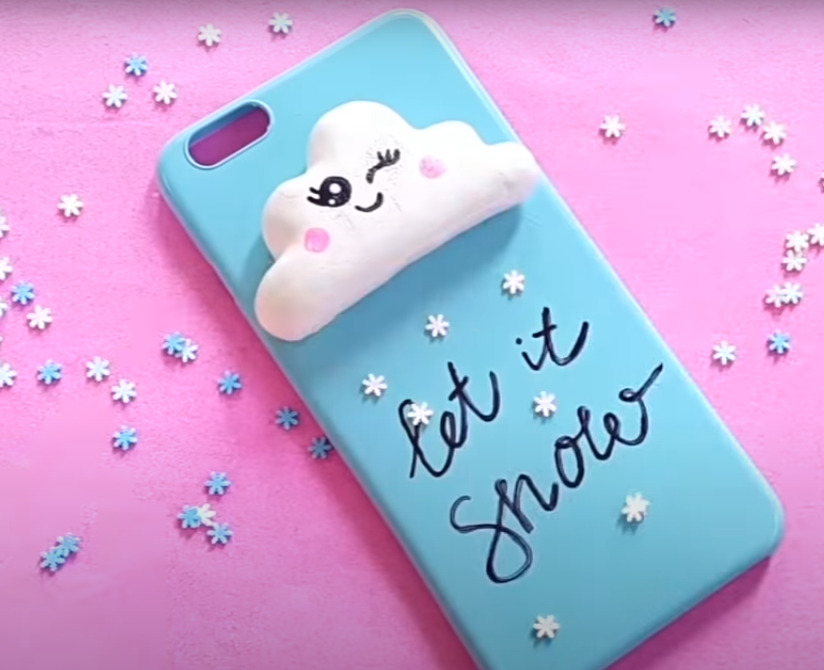 Snowy Themed Mobile Cover Craft for kids