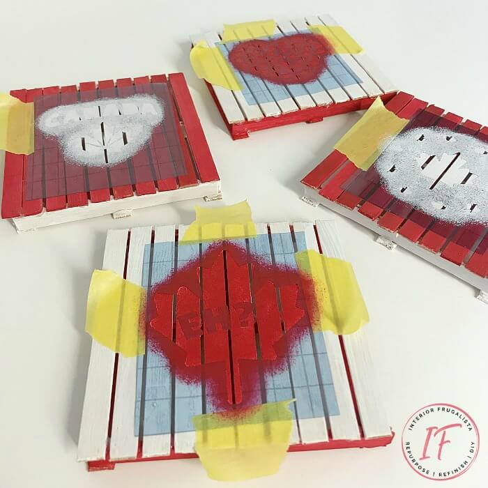 Spray Painted Coaster Making Art And Craft Idea : DIY Popsicle Stick Coaster Craft Tutorials
