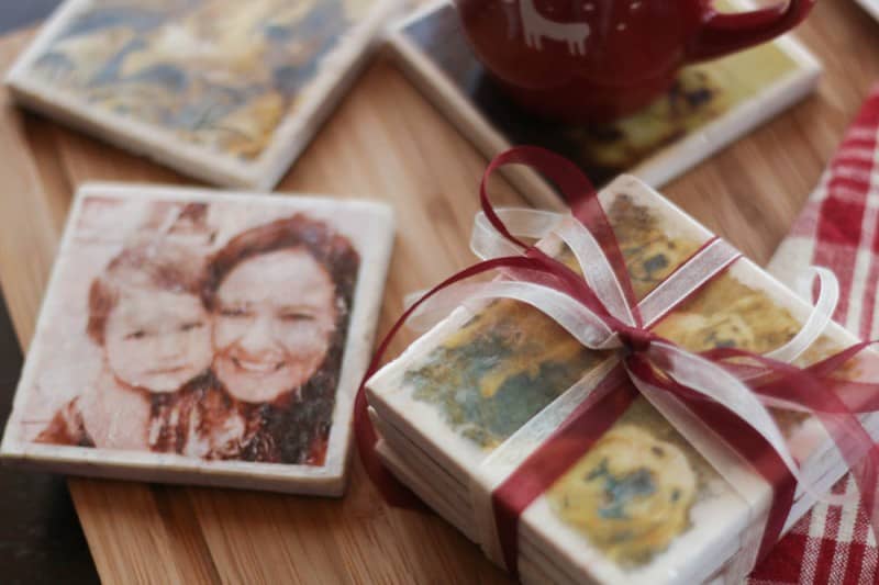 Unique Photo Coasters Christmas Gift Idea Using  leftover Marbles