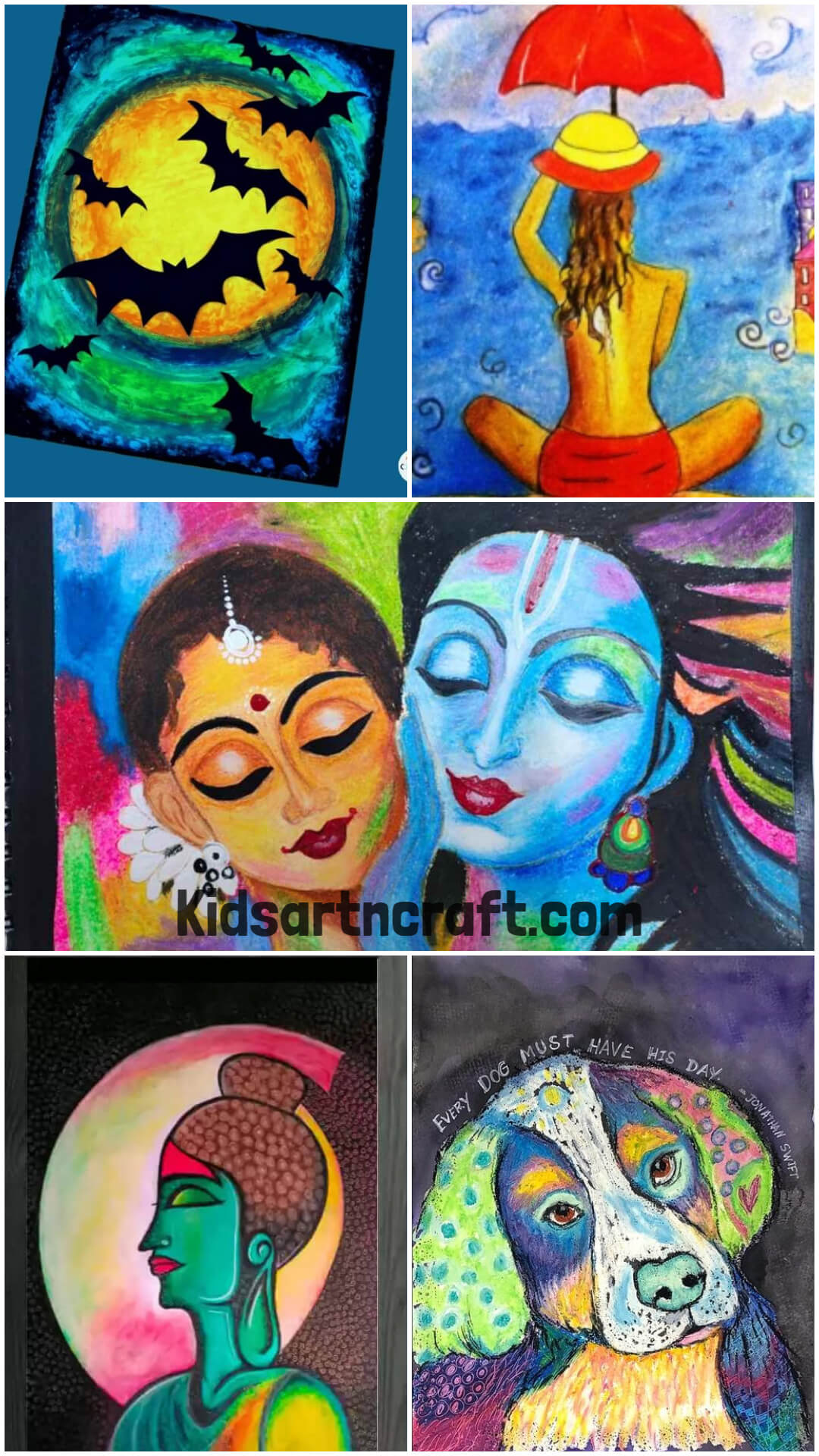 Abstract Oil Pastel Paintings