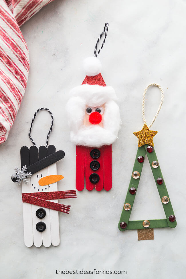 Adorable Christmas Crafts Using Popsicle Stick