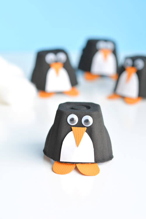 Adorable Egg Cartoon Penguin Craft Idea For Kids