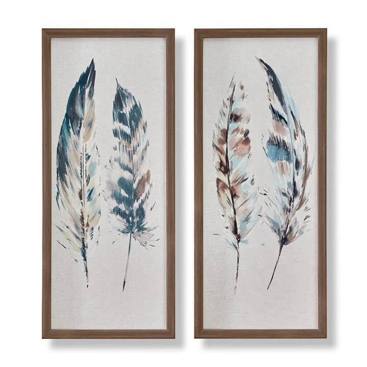 Adorable Feather Print Frame Art Idea For Wall Decoration Framed Feather Art Ideas