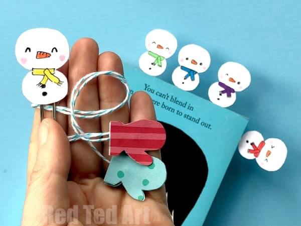Adorable & Easy Kawaii Bookmark Designs Craft In Snowman Shape For Kindergartners