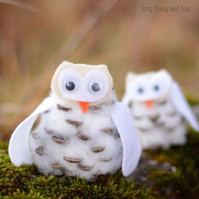 Adorable Pinecone Winter Owl Craft Idea For Kids