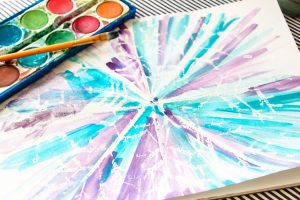 Adorable Watercolor & Oil Pastel Resist Snowflake art Idea
