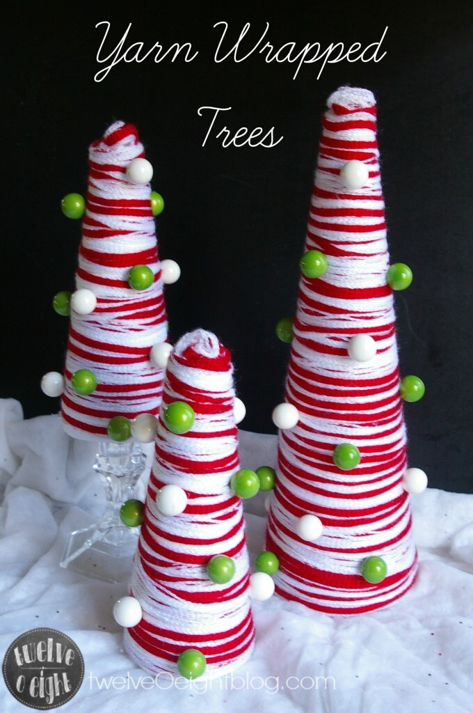 Adorable Yarn Wrapped Ornament Craft Idea For Christmas Tree DIY Christmas Yarn Tree Ideas