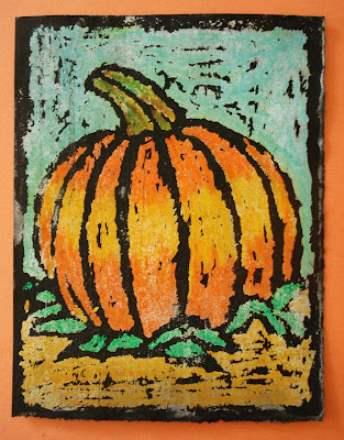 Amazing Oil Pastel Pumpkin Halloween Art