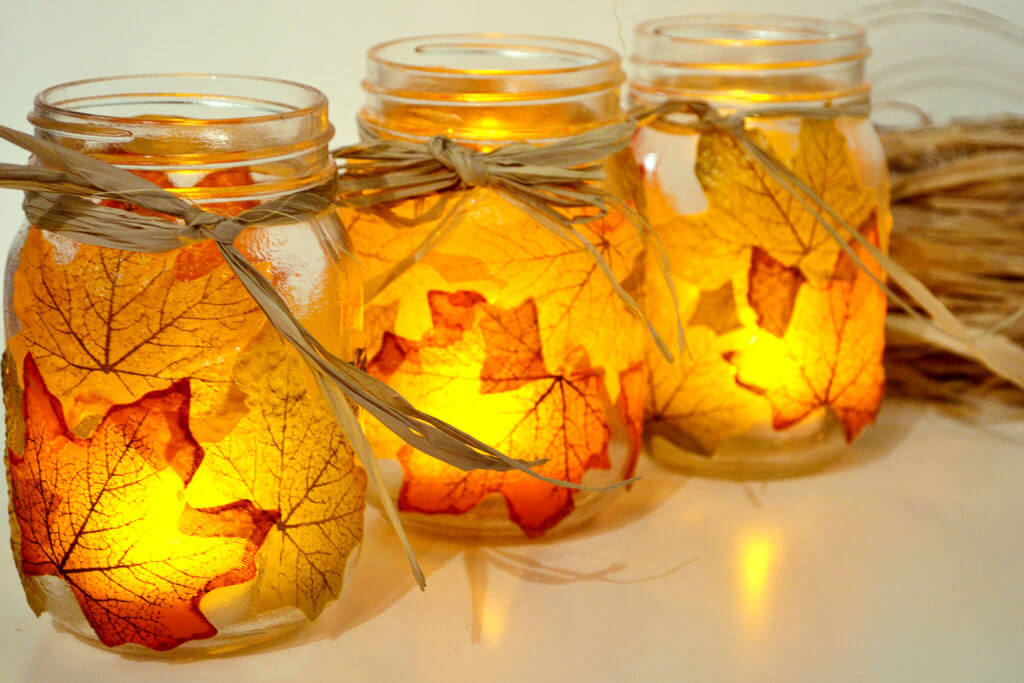 Autumn Printed Mason Jar Candle For Parties Gorgeous DIY Christmas Candles