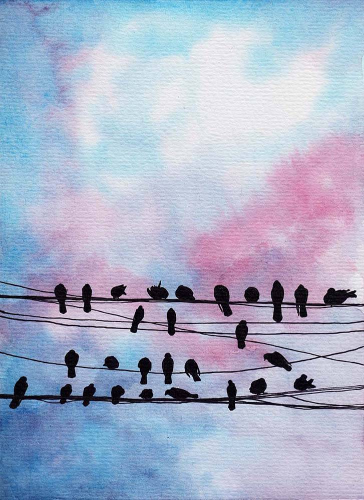 Beautiful Birds Painting Idea Using Watercolor For BeginnersSimple Watercolor Painting Ideas for Beginners 