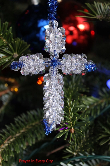 Beautiful Cross Pony Bead Decoration Ornament Craft For Christmas