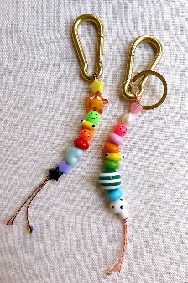 Beautiful Keychain Craft Ideas Using Different Pony Beads