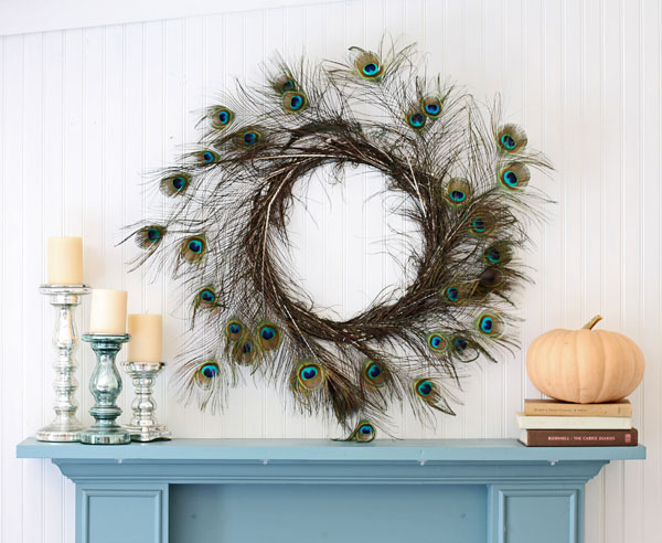 Beautiful Peacock Feather Wreath Craft For Home Decor Peacock feather craft ideas