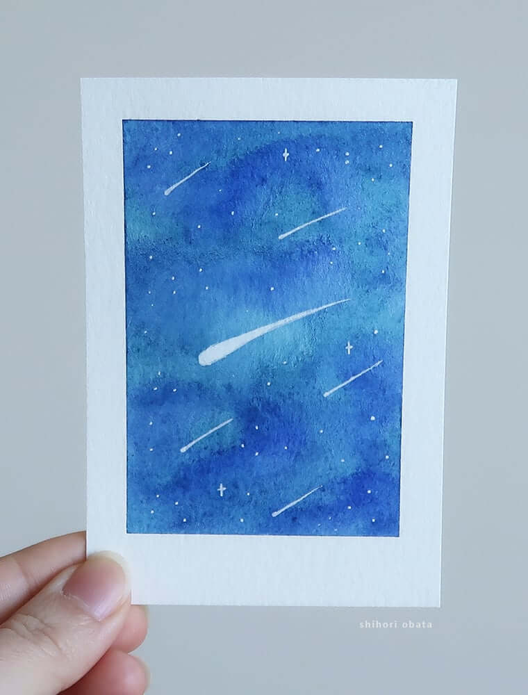 Beautiful Shooting Stars Art Idea Using Watercolors