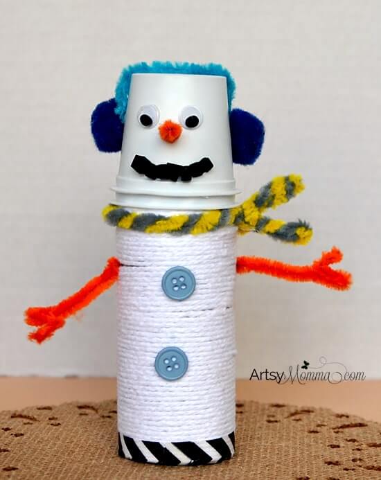 Beautiful Yarn Snowman Craft Idea For Kids Winter Crafts and Activities for Preschool 