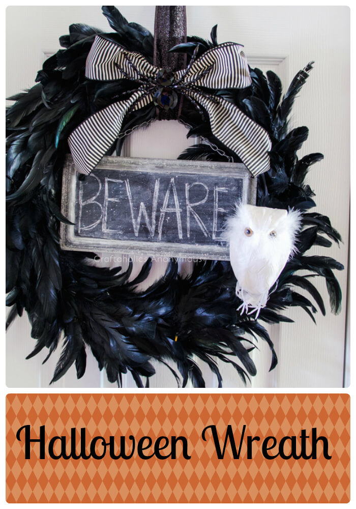 Black Feather Wreath Craft Idea For Halloween Feather Wreath Ideas