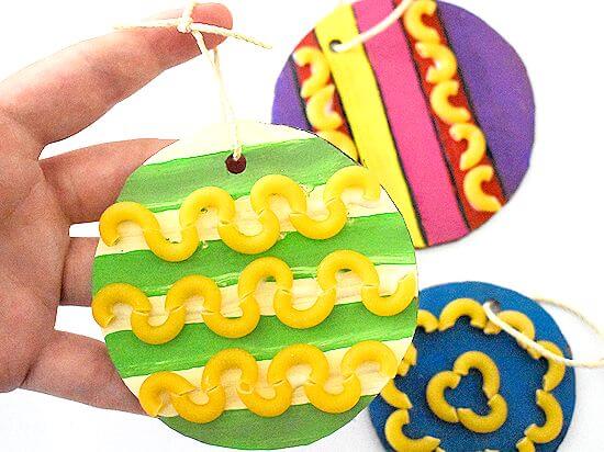 Christmas Baubles Craft Project With Cardboard & Macaroni