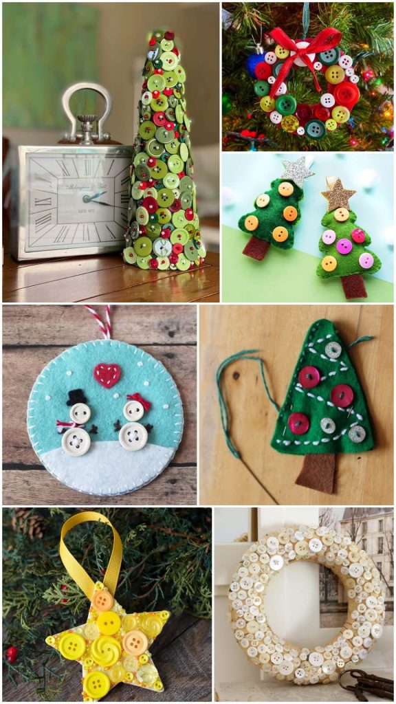 Christmas Decoration Craft With Buttons Kids Art & Craft