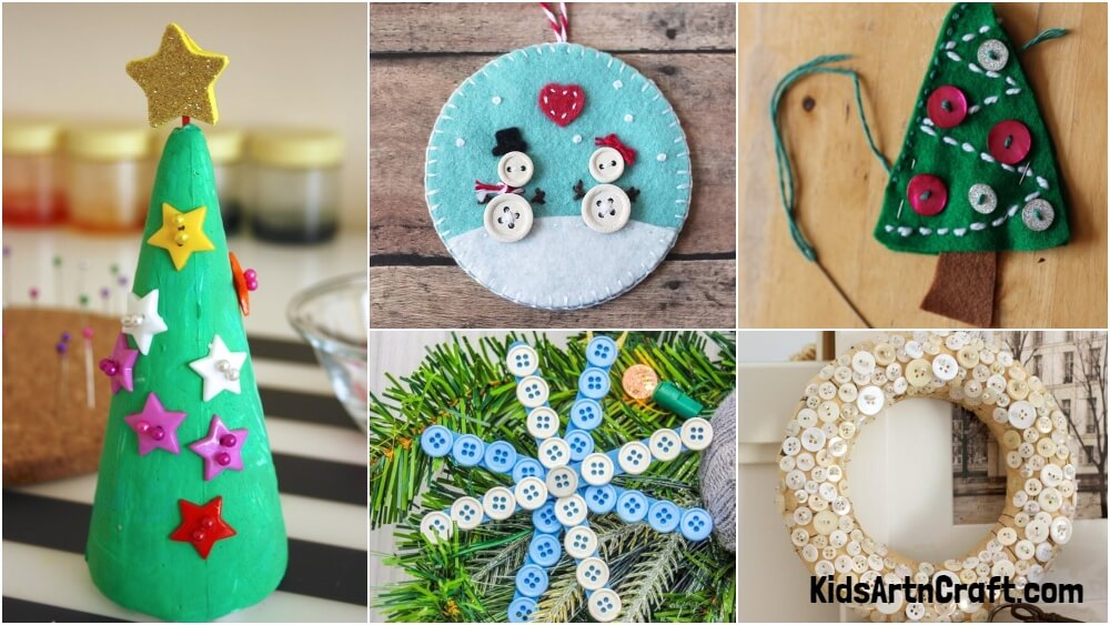 Christmas Decoration Craft With Buttons
