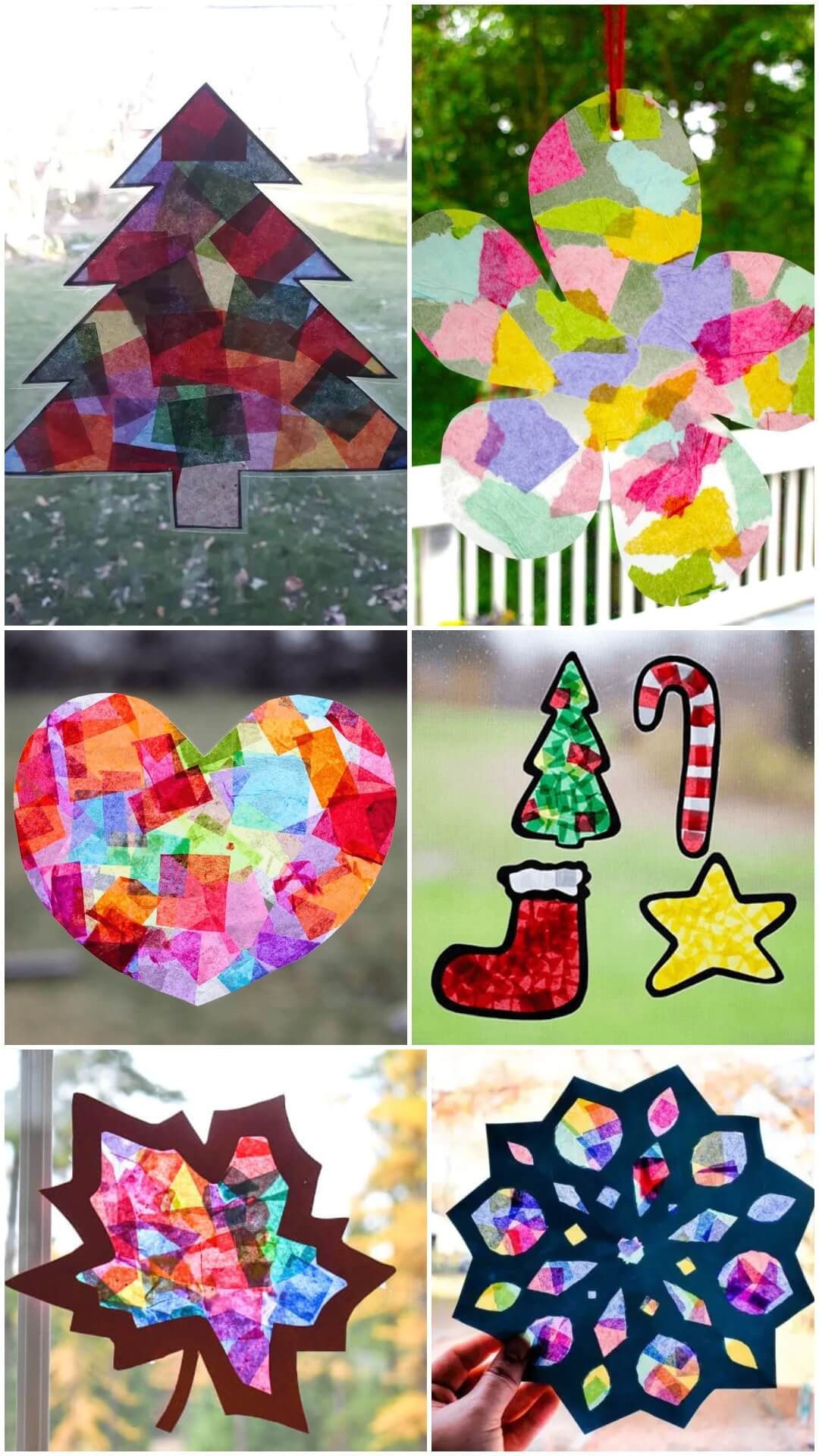 Christmas Suncatcher Ideas With Tissue Paper